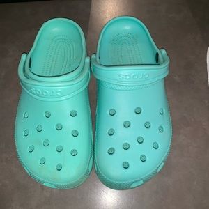 Mint blue crocs